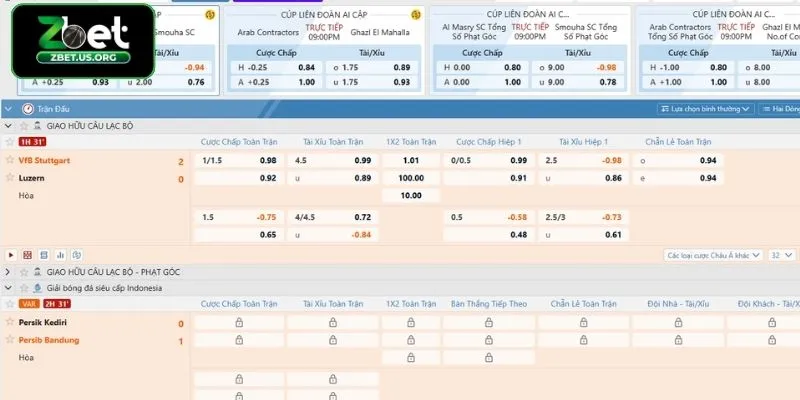 Các loại hình cá cược nổi bật tại thể thao Saba ZBET