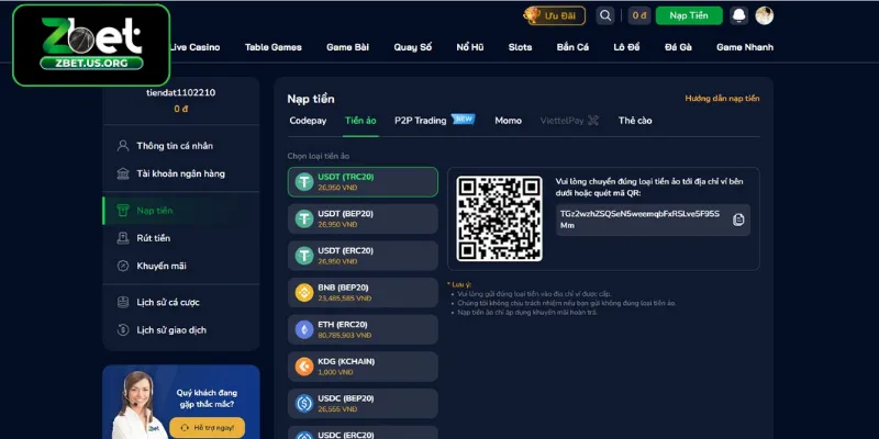 Gửi tiền qua tiền ảo