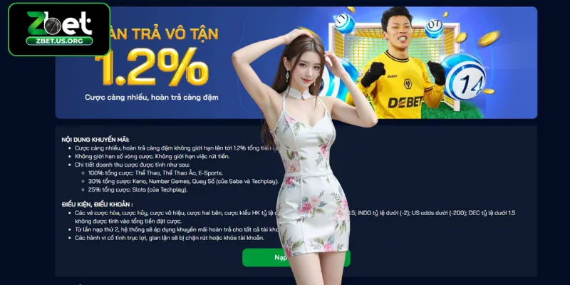 Siêu hoàn trả vô tận 1.2% mỗi ngày